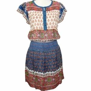 Faherty Bemini Dress Blue/Red Small